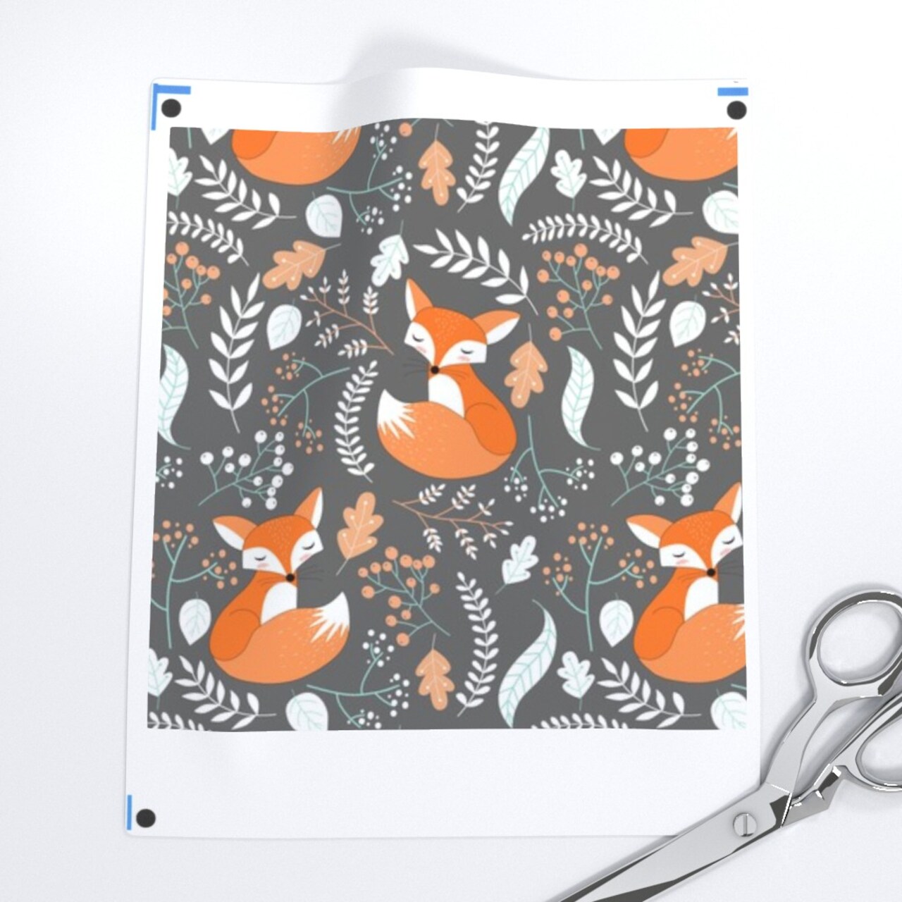 Fox Foxes Gray Stone Nursery Woodland Animals Kids Childrens Animal Forest Custom Printed Fabric by Spoonflower Various Fabrics by the Yard or Fat Quarter